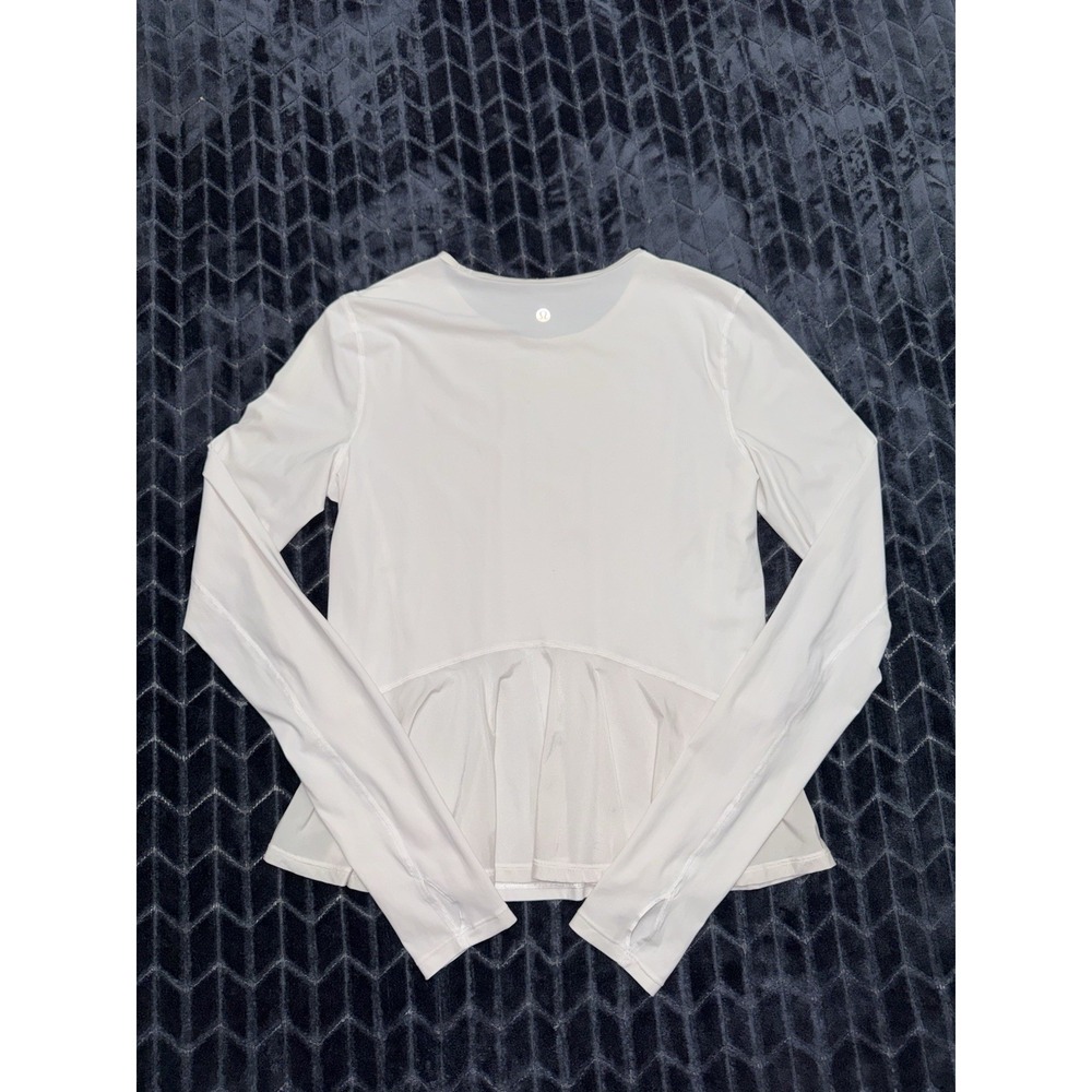 Lululemon Women's White Look Ahead Run Long Sleeve Size 6 - Picture 4 of 8
